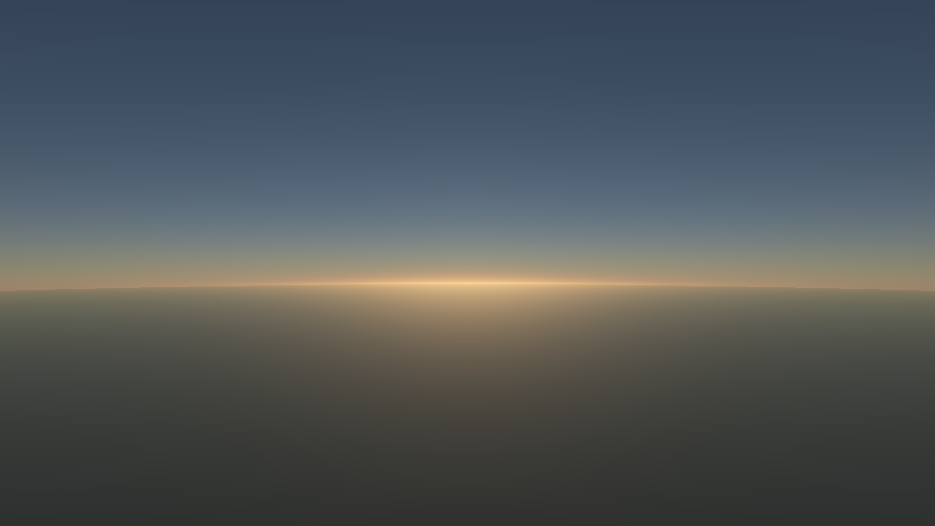 The flat atmosphere, as seen from a plane during sunrise