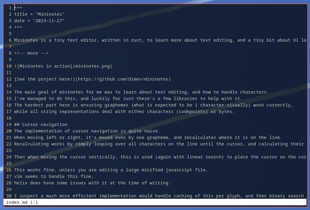 Mininotes in action